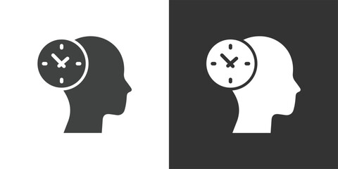 Time Management and Discipline icon. Solid glyph series icon