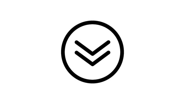 Pointer black icon animation. Scroll down animated icon.