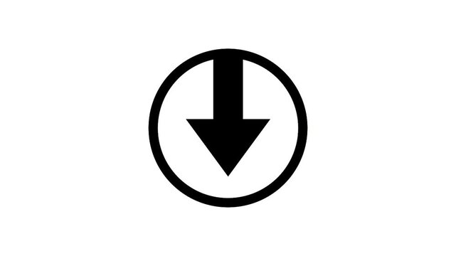 Pointer black icon animation. Scroll down animated icon.