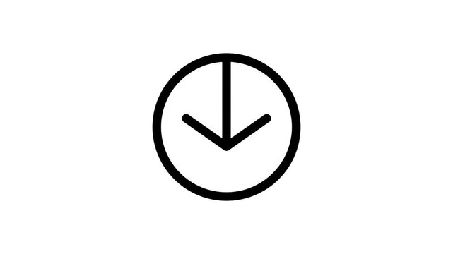 Pointer black icon animation. Scroll down animated icon.