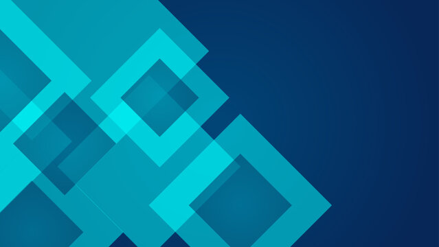 Sophisticated teal blue design with interlocking square frame shapes