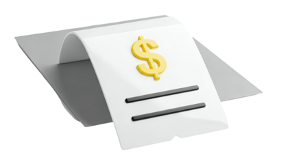 Dollar sign on receipt icon