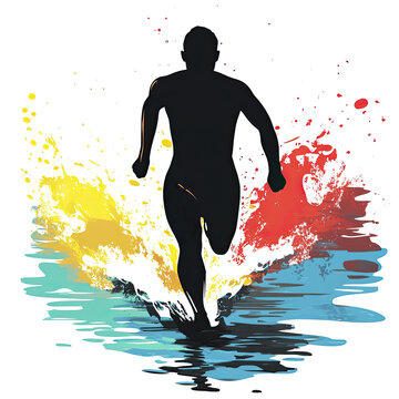 An illustration of an athlete running