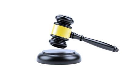 Judge's Gavel on Sounding Block