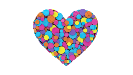 Heart shape made of colorful circles