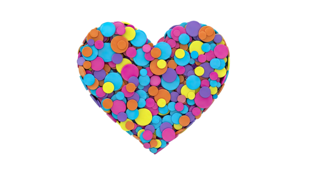 Heart shape made of colorful circles - Powered by Adobe