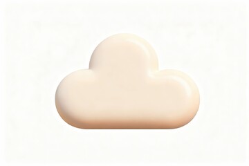 3D cloud icon on white background