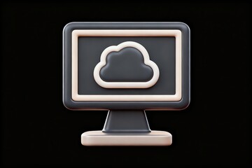 Computer monitor with cloud icon