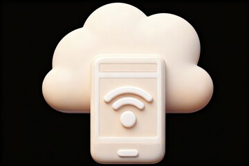 Cloud computing symbol with smartphone