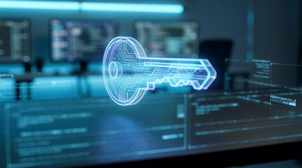 Digital key illustration cybersecurity technology concept - Powered by Adobe