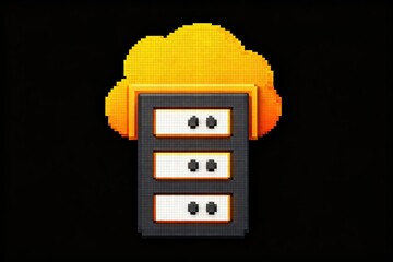 Pixel art of cloud server