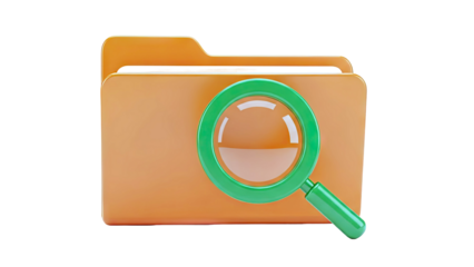 Folder with magnifying glass