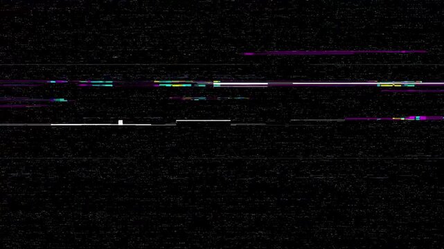 Abstract Digital VHS Glitch Background with Faded Colors and Static Noise Overlay. Retro Cyberpunk Analog Screen Damage Texture.