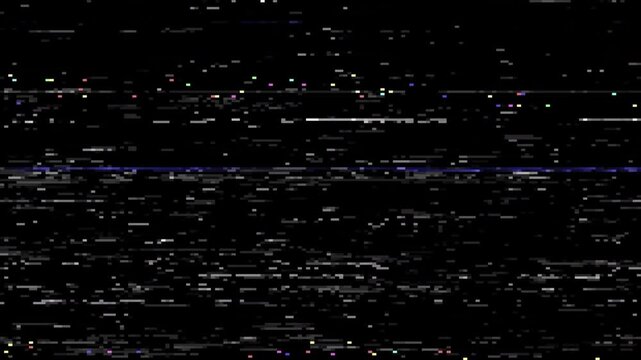Digital Glitch and VHS Static Background: Retro Distorted Signal with Faded Colors and Noise