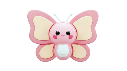Cute Pink Cartoon Butterfly Decoration
