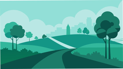 Minimal Countryside Road Vector