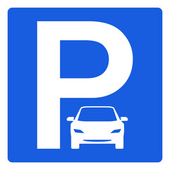 Car parking icon for a car parking space