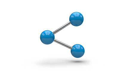 Modern 3D molecular structure model with blue spheres and metal bonds