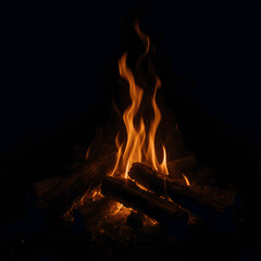 fire in the fireplace