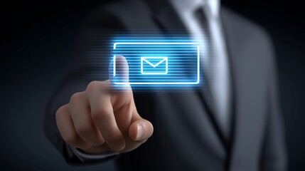 Advanced Email Security System Illustration with AR Inbox Display and Scam Detection Alert
