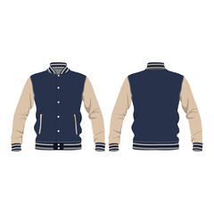 Vasrsity Jacker Mockup Vector Image And Illustration