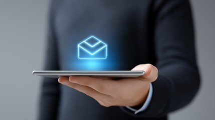 Digital Email Threat Prevention Scene with Augmented Reality Inbox Highlighting Phishing Warning
