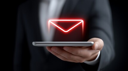 Email Security Software Concept with Business Professional Using Augmented Reality Interface to Block Phishing Threat
