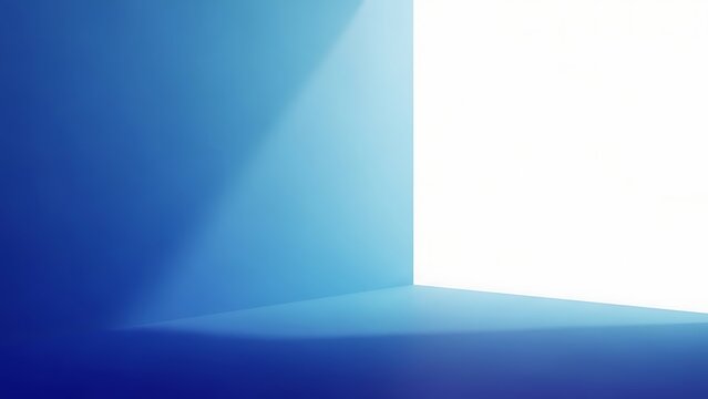 Serene blue corner illuminated by soft light