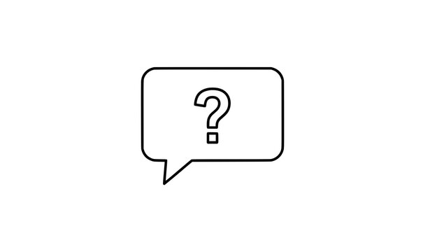 Question mark message box outline icon minimal vector