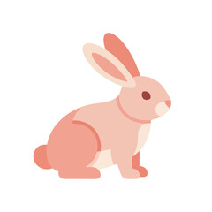 Obraz premium Pink Cartoon Rabbit Illustration with Ears.