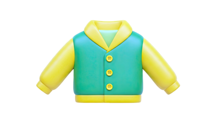 3D Rendered Green and Yellow Jacket