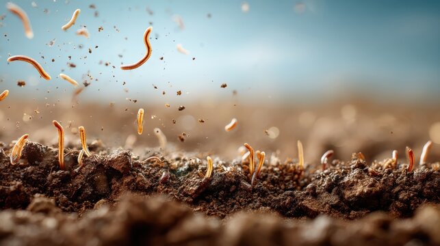 A close-up of soil rich with engineered beneficial nematodes for agriculture and gardening applications.