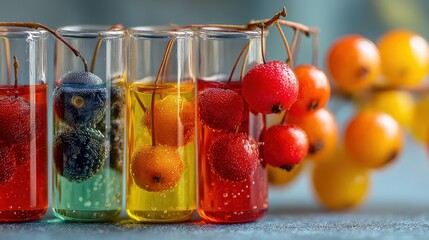 A glass chromatography column showcasing colorful separation of compounds.