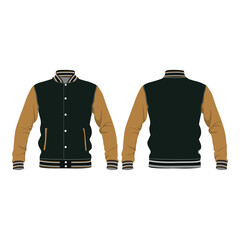 Vasrsity Jacker Mockup Vector Image And Illustration