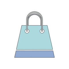 Minimalist Shopping Bag Illustration in Blue Tones.