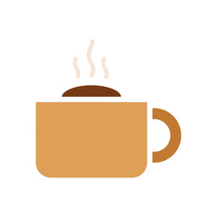 Steaming Cup of Coffee Illustration on White Background.
