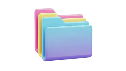 Colorful Stack of 3D Folders