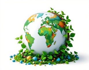 Vibrant Globe with Green Vine Emphasizing Ecological Harmony