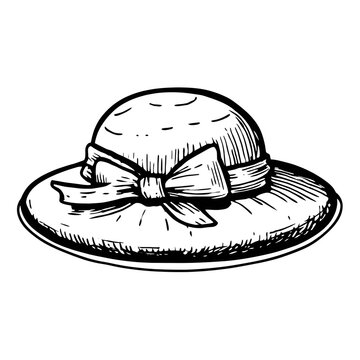 Easter bonnet hat sketch illustration