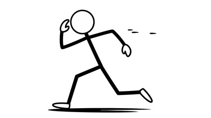 Obraz premium Simple stick figure running with dynamic motion.