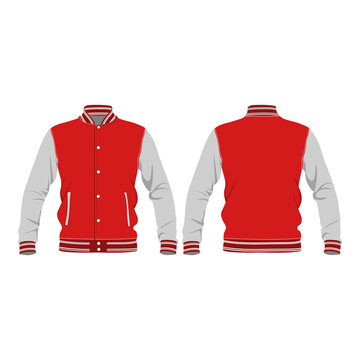 Vasrsity Jacker Mockup Vector Image And Illustration