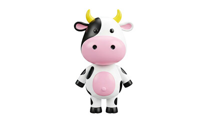Fototapeta premium Cute 3D Cartoon Cow