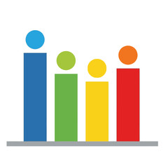 Colorful Bar Graph with Circles Illustrating Data Trends.