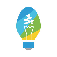 Colorful Light Bulb Symbolizing Innovation and Energy Efficiency.