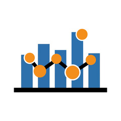 Data Analysis Chart with Connected Nodes Illustration.
