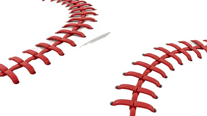 Close-up of Baseball Stitching