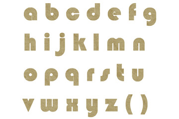 文字 4 アルファベット 小文字 ボーダーのクラフト紙