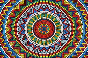 Vibrant Maasai Beadwork Pattern in Circular Design