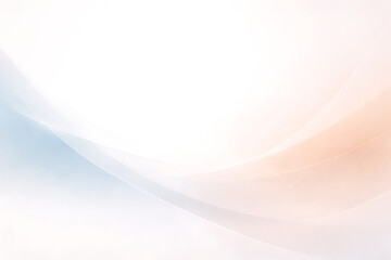 Naklejka premium Soft White Blue and Peach Abstract Wave Background with Smooth Gradient Light