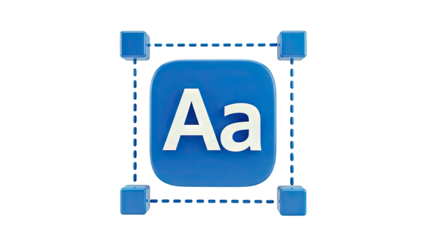3D Typography Icon with Bounding Box